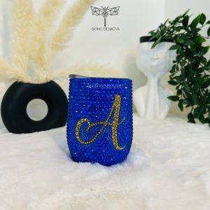 Blue & Gold Rhinestones Tumbler