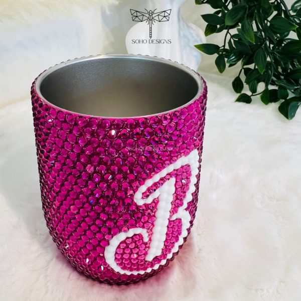 Pink B Rhinestones Tumbler - Image 3